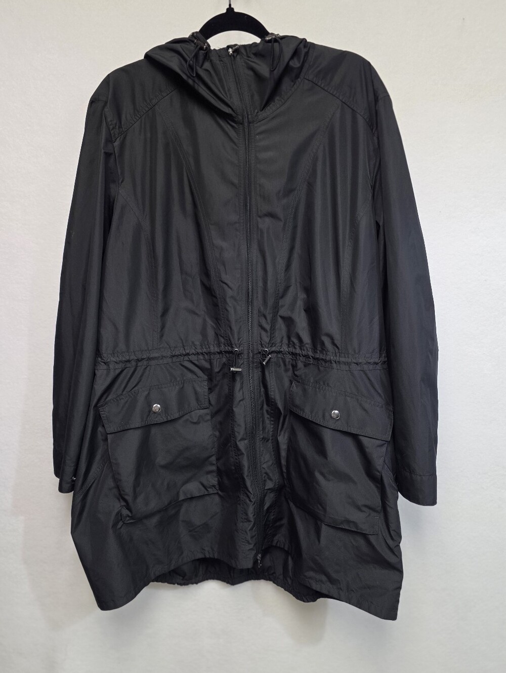 J. Jill PureJill Fit Black Water Repellent Lightweight Packable Jacket Size XL - Picture 2 of 13